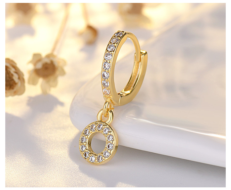 Drop Earrings Classification 1 Piece Quantity Fashion Letter Copper Plating Zircon Drop Earrings 1 Piece