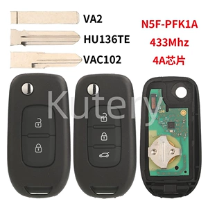Renault 2/3 düyməli qatlanan pult açarı, 4A çip, 433 tezlik, N5F-PFK1A