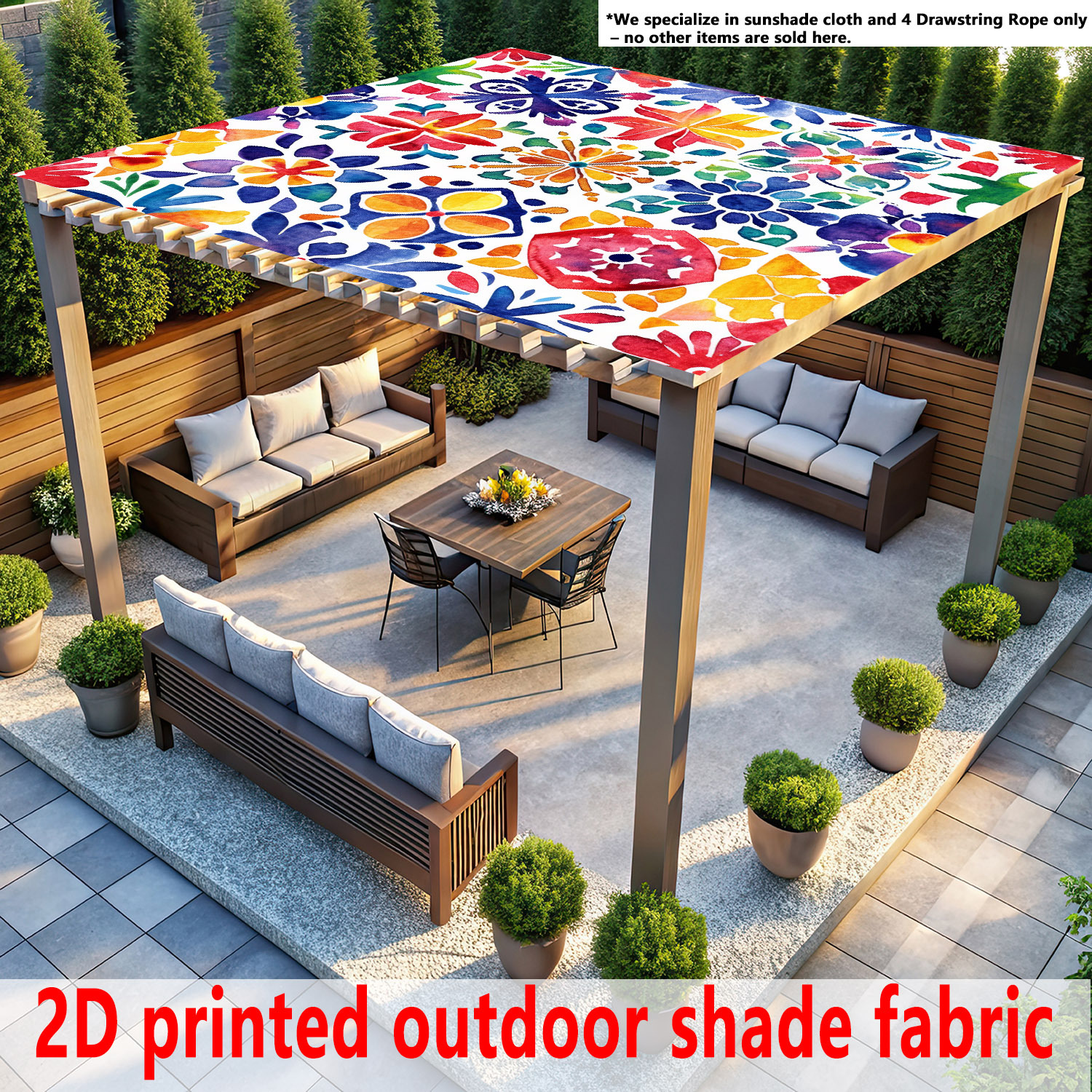 TEMU's popular Bohemian mandala flower sunshade, outdoor canopy, sunshade fabric, cross-border sunshade curtain
