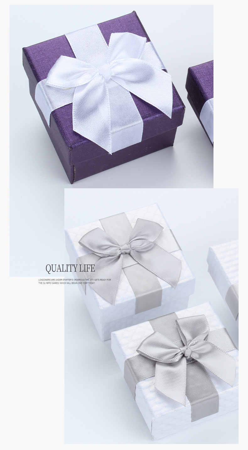 Bow Knot Pattern Simple Style Bow Knot Paper Jewelry Boxes