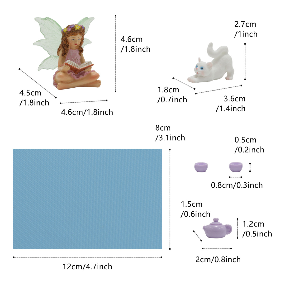 Creative courtyard balcony gardening luminous fairy decoration gift home simulation resin kitten decoration ornaments