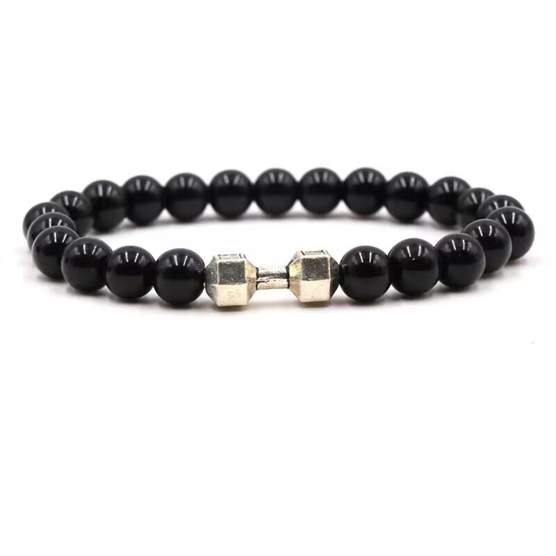 Hip-Hop Geometric Letter Alloy Volcanic Rock Unisex Bracelets display picture 12