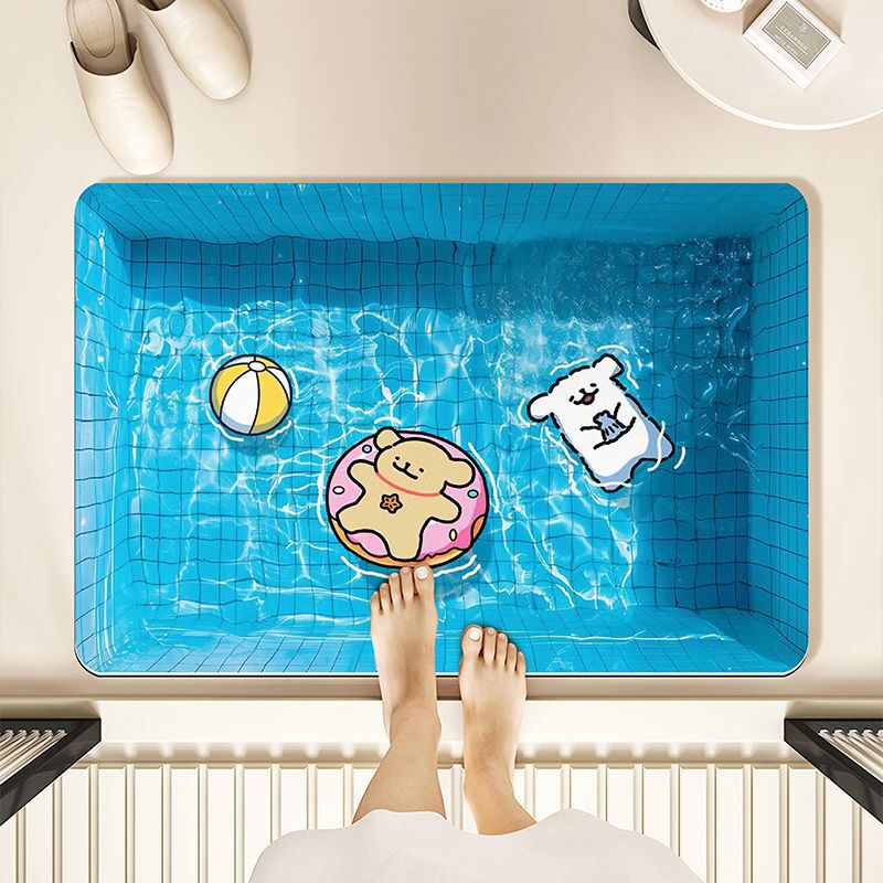 Summer Swimming Pool Series Cartoon Bathroom Floor Mats Decorative Floor Mats Entrance Door Mats in Stock