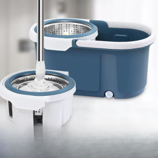 Thickened Pure Cotton Hand-Washable Rotating Mop Absorbent Mop New Lazy Person's Good God Mop Spin-Drying Bucket Household Xizhijin