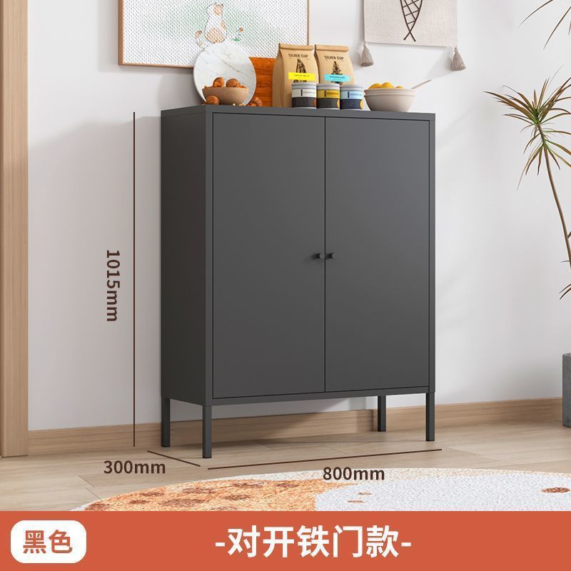 中世スタイルの厚い鉄のクリームスタイルの超薄型サイドボード玄関収納キャビネットリビングルーム食器棚収納鉄靴キャビネット|undefined