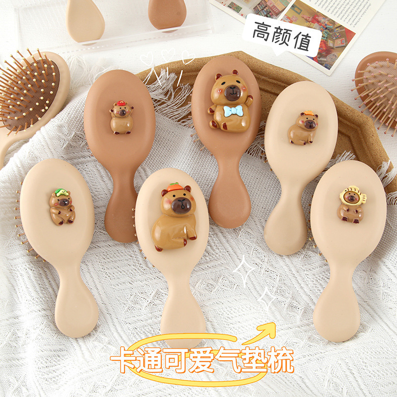 香港昇アニメかわいいモルモットエアマット櫛小型携帯エアバッグ櫛マッサージ櫛学生寮櫛小櫛|undefined
