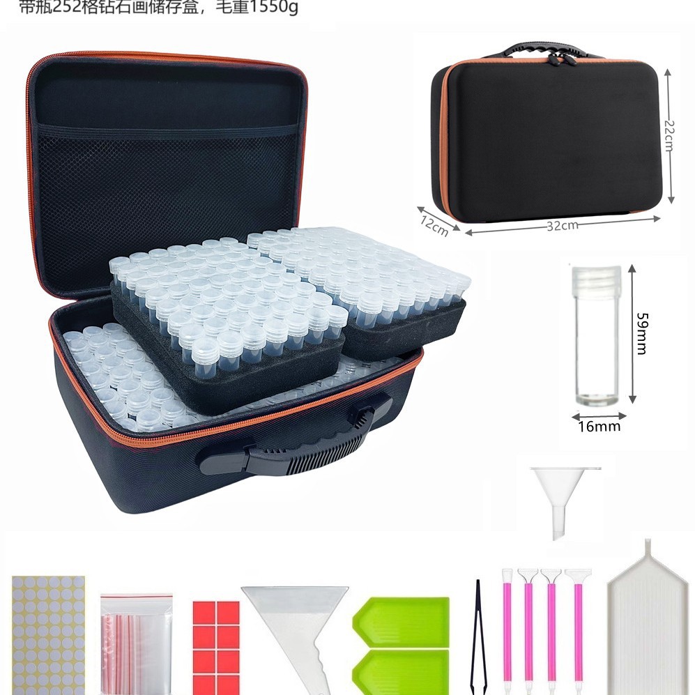 Conjunto de herramientas de pintura de diamante bolsa de almacenamiento Caja de Herramientas 30/60 botella de rejilla multifuncional portátil pintura herramienta traje