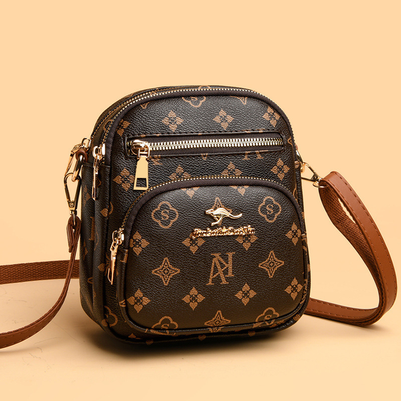 Genuine Leather Bag for Women 2025 New Women's Crossbody Bag Fashion Printed Shoulder Bag Mobile Phone Small Shoulder Bag Versatile