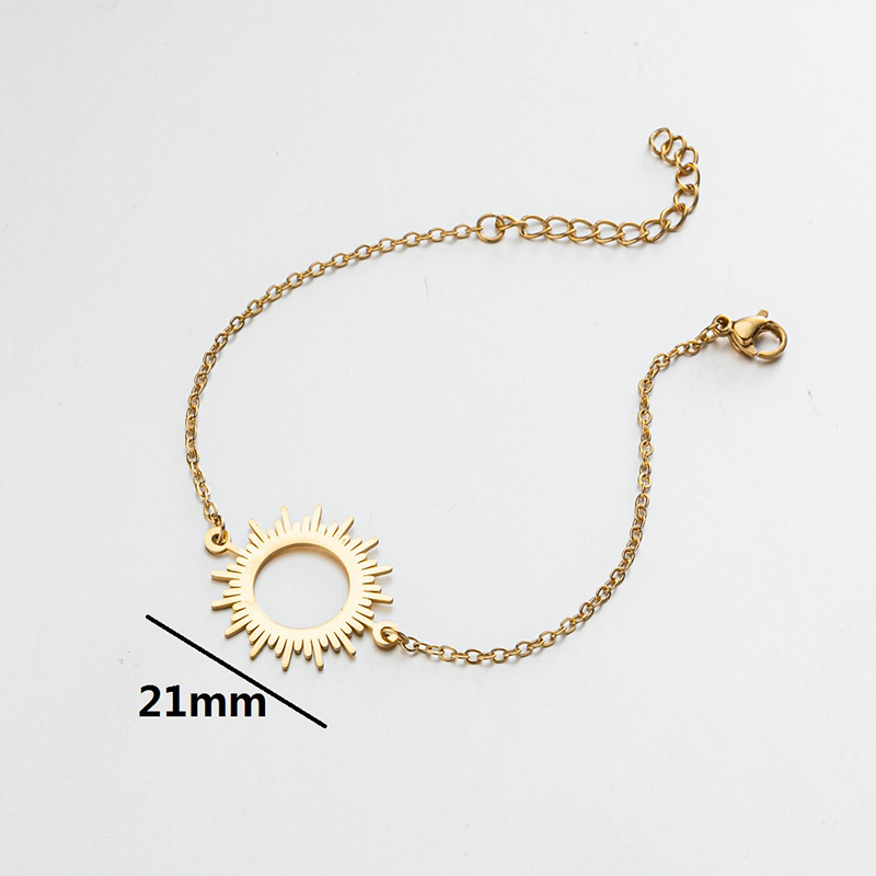 13g Weight PVD Coated Gold Plating Process PVD Coated Real Gold Plated Sun 201 Stainless Steel Fashion Waterproof Non Tarnish 201 Stainless Steel Bracelets