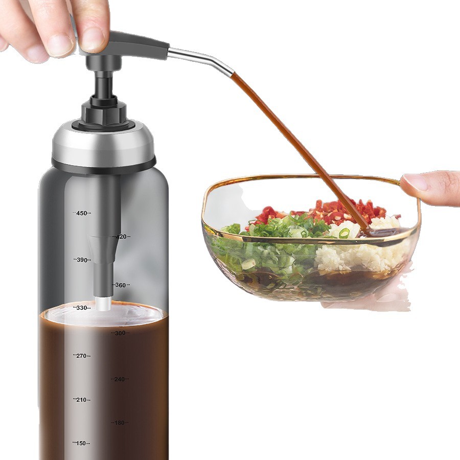 Botella para salsa de ostras, aceitera de vidrio, botella para salsa, dispensador de aderezo para ensaladas, artículos domésticos de cocina, de borosilicato de alta resistencia, con control de aceite y a prueba de fugas.