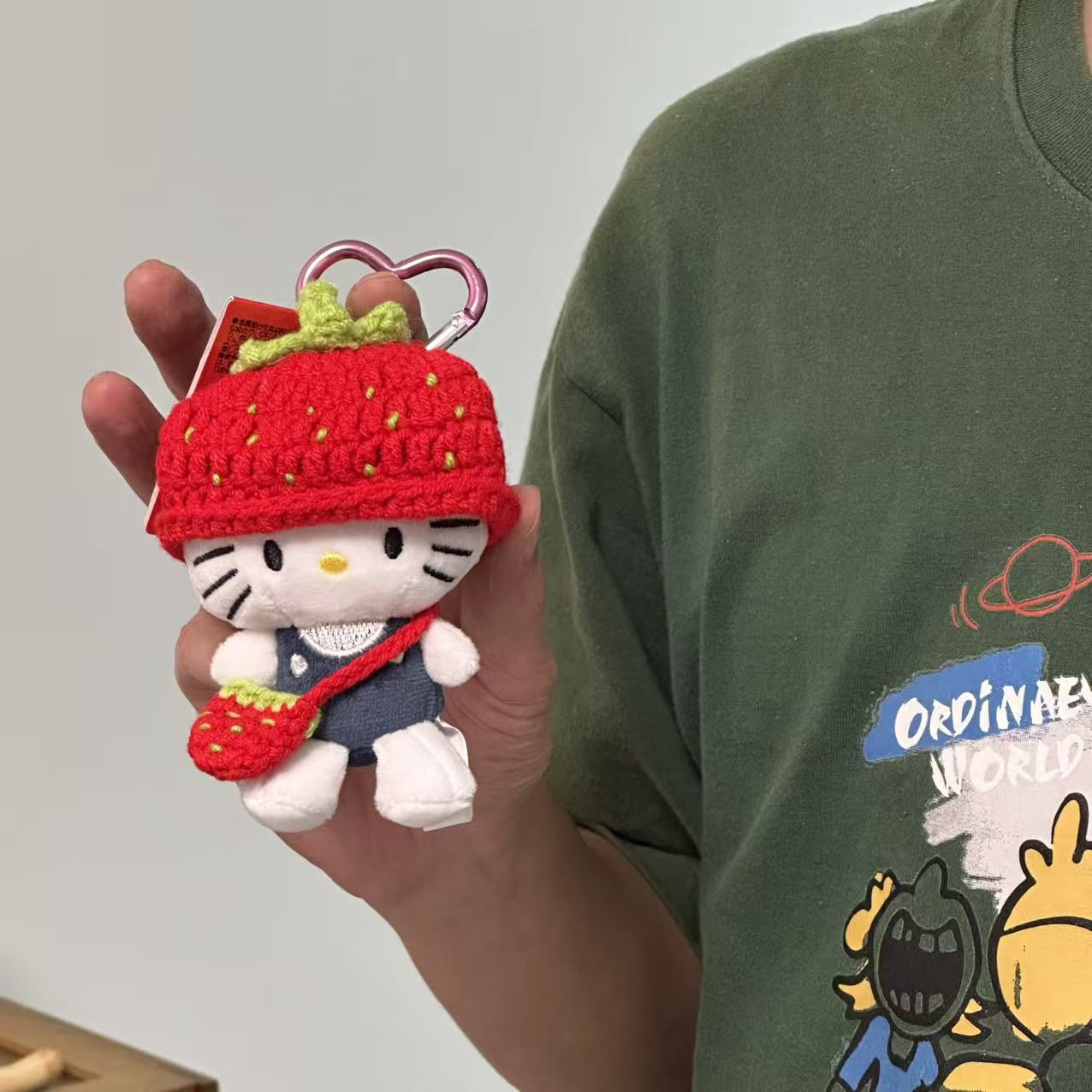 可爱草莓头kitty包包挂件书包小挂饰可爱公仔毛绒玩偶车钥匙扣礼