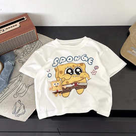 【亲子装】宝宝儿童时尚立体玩偶百搭衣服休闲夏款短袖卡通T恤纯