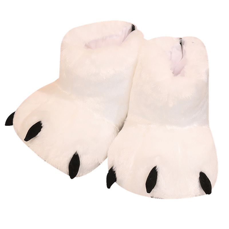 Invierno transfronterizo zapatillas de garra de oso interior calentamiento de botas de algodón zapatillas de piso pareja zapatillas de algodón para niños image 5