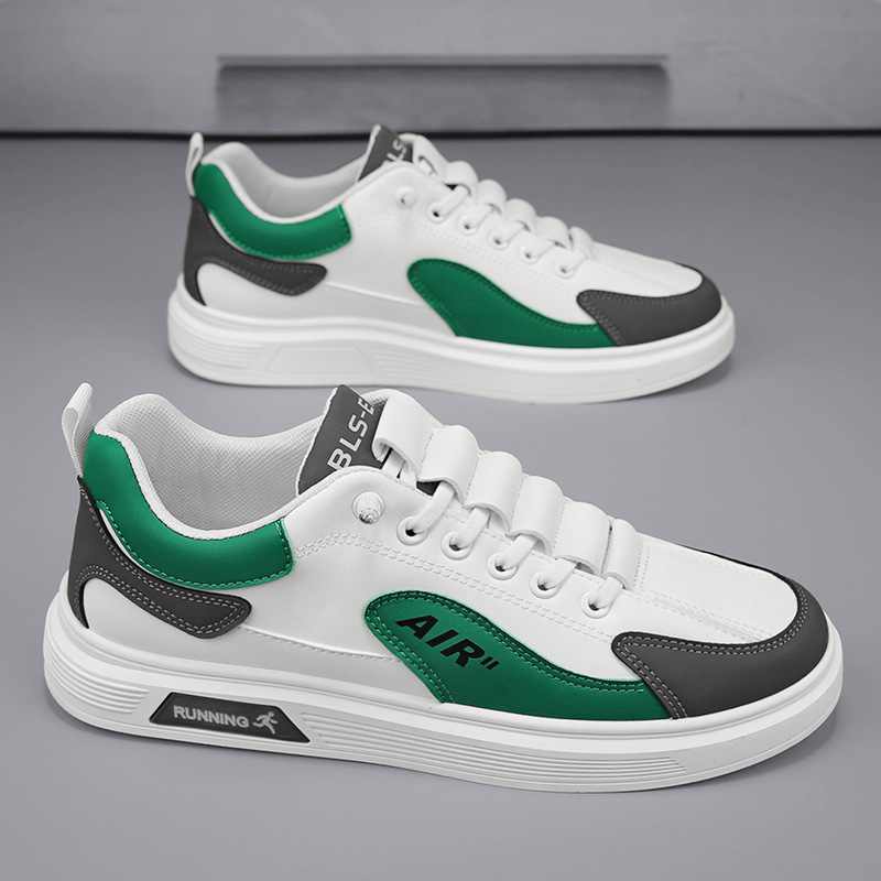 Zapatos de skate para hombres de verano nuevos zapatos deportivos transpirables de cuero de moda juvenil coreano universal zapatos blancos para hombres image 3