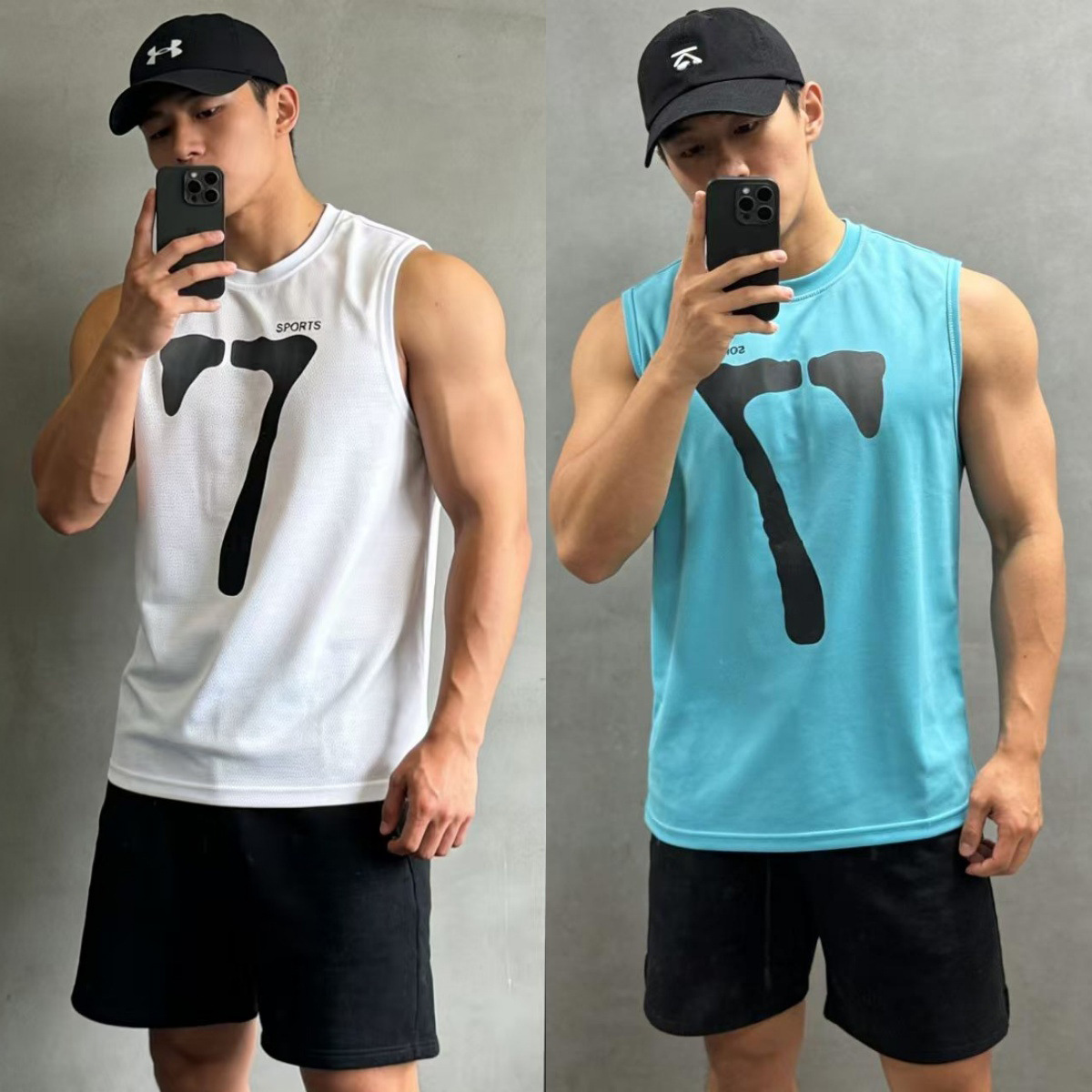 Summer Men's Quick-Drying Sleeveless Breathable Sports Vest for Muscle Training, Trendy Loose Fit, Moisture-Wicking
