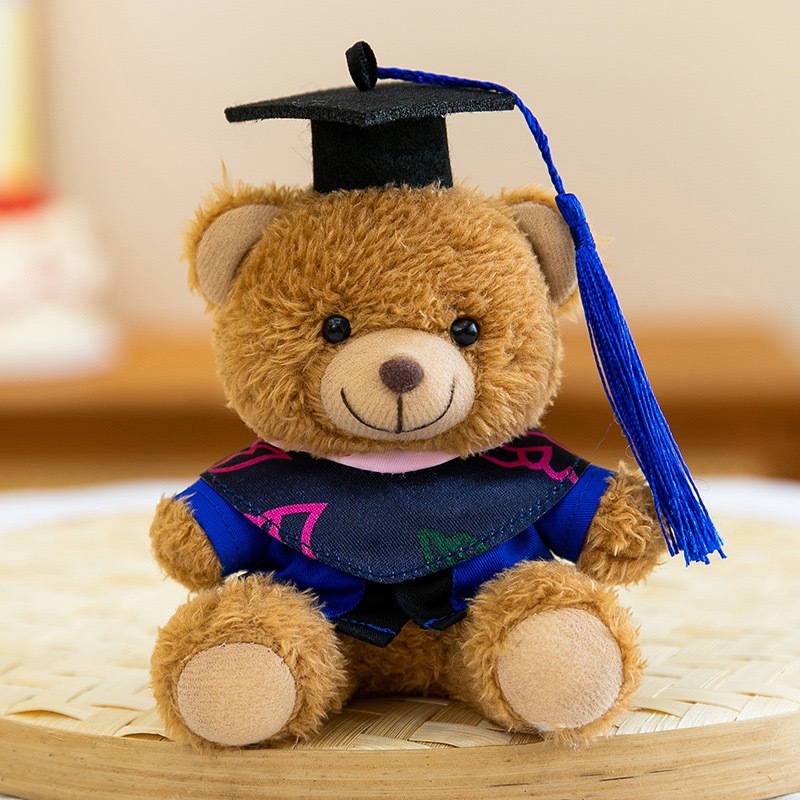 Dr. Bear Colgante muñeca puede imprimir LOGO sombrero doctor regalos de graduación uniformes de muñeca oso bolsos llaveros