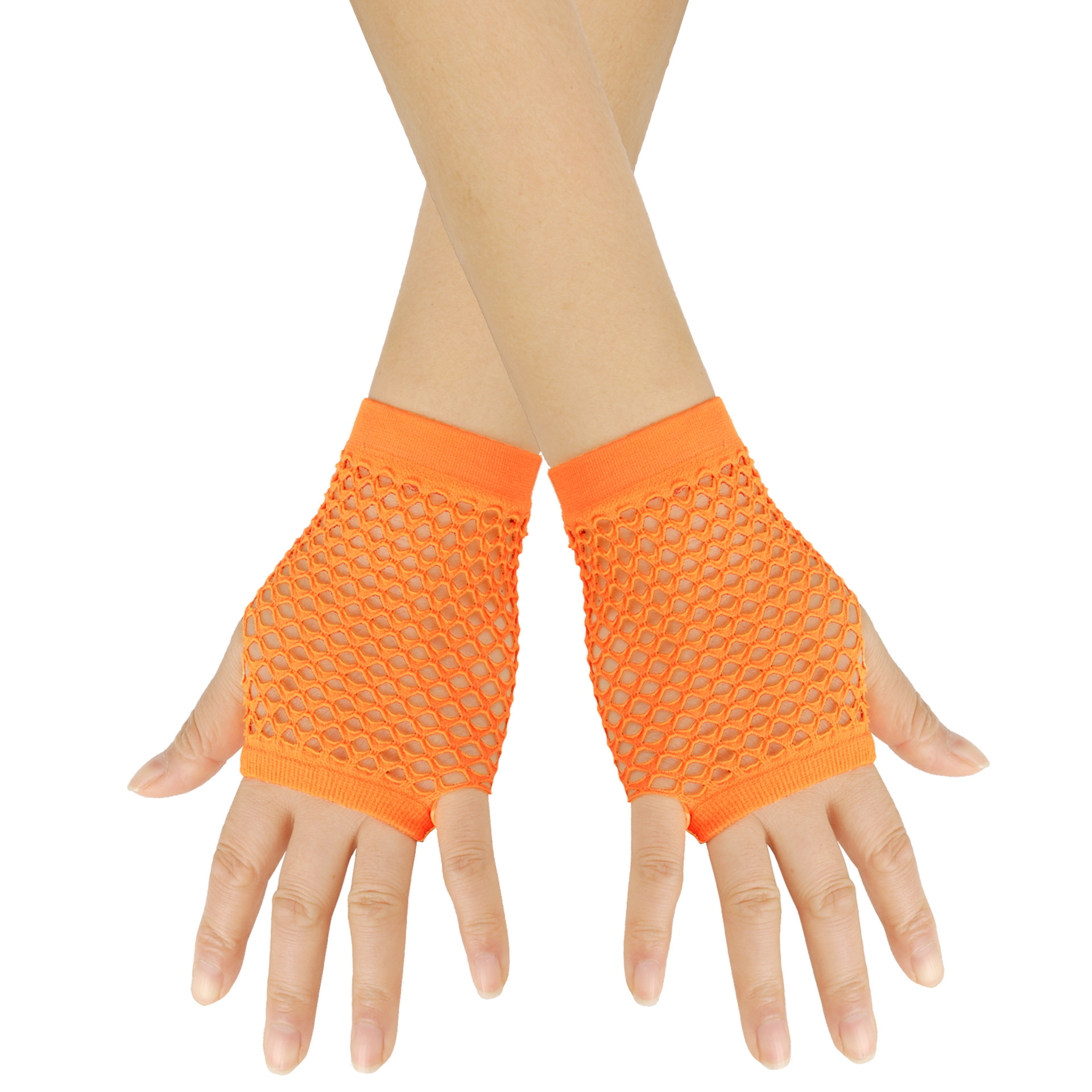 Club nocturno Bungee guantes cortos de red de pesca de verano hueco malla elástica guantes de baile sexy damas guantes de medio dedo