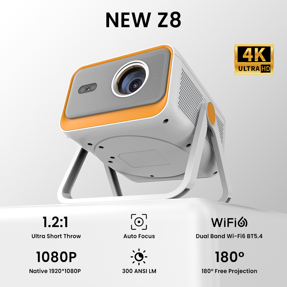 New Z8 Projector 1080P Auto Focus Android 4K Hd Home Portable Handheld Projector