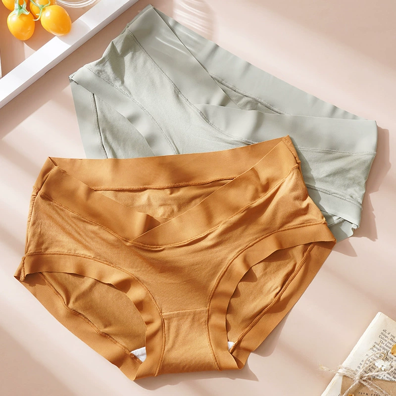 Silky pants with belly support, postpartum trousers, plus size