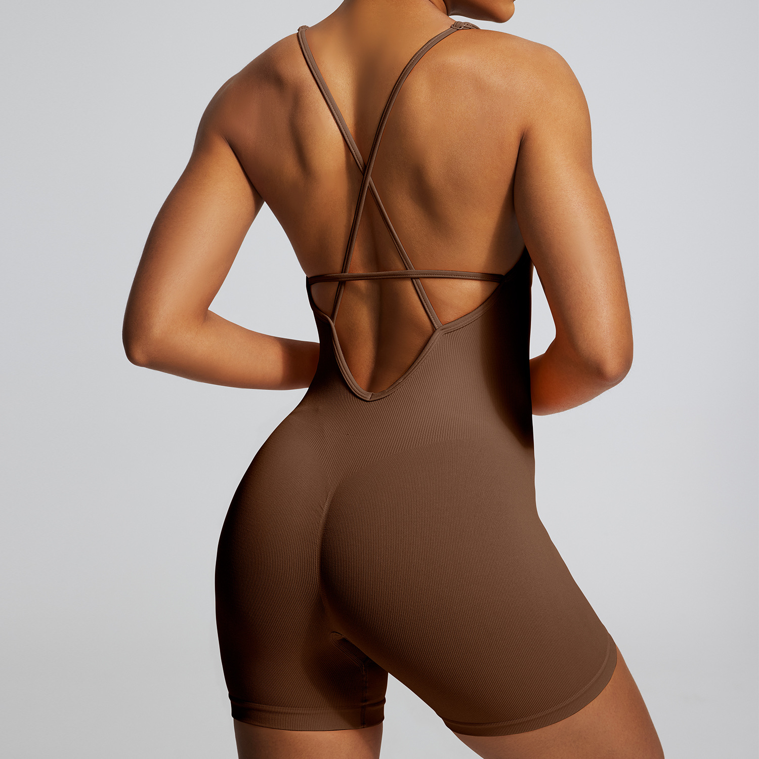 Spot Europa y los Estados Unidos fitness sin costuras belleza de espalda unido ropa de yoga alta elástica abdominal apretado deportivo unido para mujeres