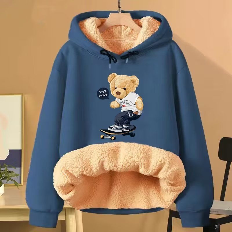 Damen Kapuzenpullover Aus Lammfell Für Paare Herbst Winter Mode_voghion.com