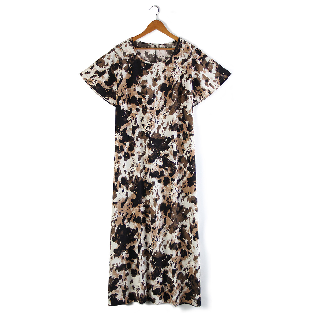 Large Size Women's Round Neck Flying Sleeve Ink Loose Dress display picture 2