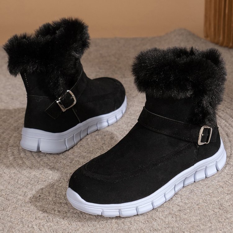 Autumn and Winter New Flat Bottom Warm Outer Wearing Cotton Shoes_voghion.com