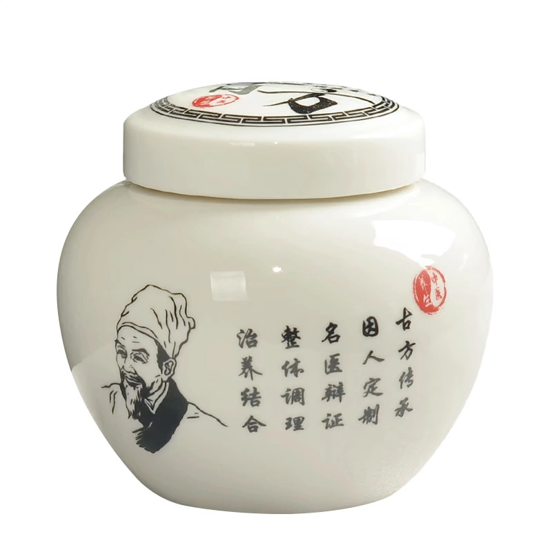 Керамическая банка Li Shizhen, 380–430 мл, китайский стиль, герметичный сосуд для чая и лекарств