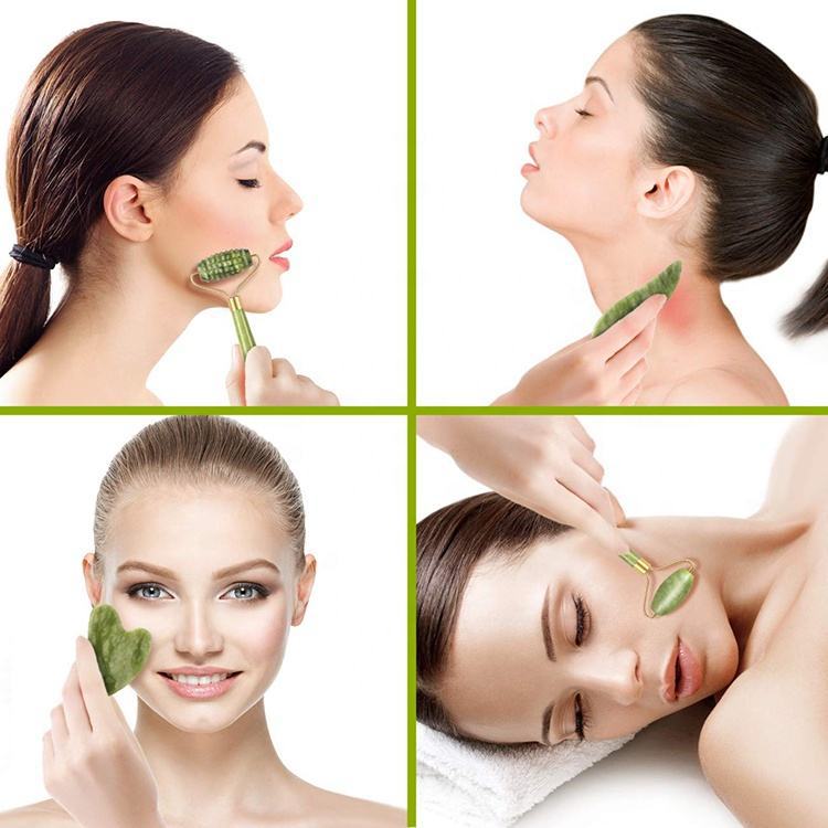 Fabrikverkauf Xiuyan-Jade-Massageroller Gua-Sha-Set, spezialisiertes Augen- und Gesichtspflege-Massageset