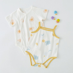 Baby onesie for spring and summer, thin style, full-body outfit for newborns, baby triangle crawling suit, mesh, breathable summer clothing