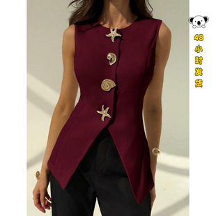 C 55413 British V-neck waist women's vest Ӣ���I����Ůʿ�R