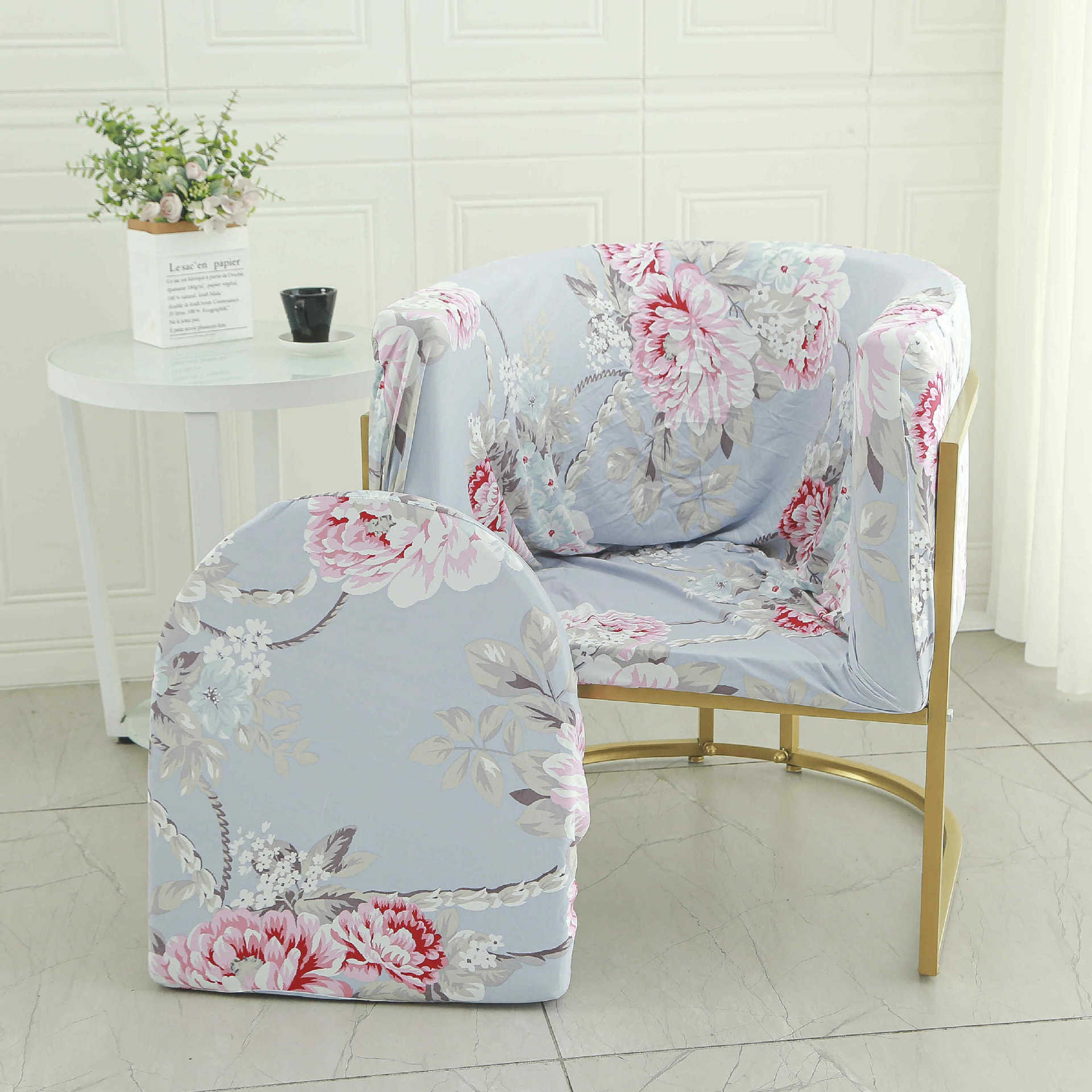 Cubierta de la silla de la mesa de comedor curva universal elástica 2024 nueva funda de la silla de uñas, respaldo, funda de sofá pequeña para el hogar