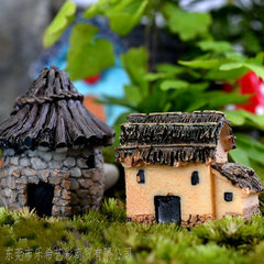Aquarium Moss Micro Landscape Ornament 6 Styles Reed House Resin Miniature House Creative Craft Zakka Style