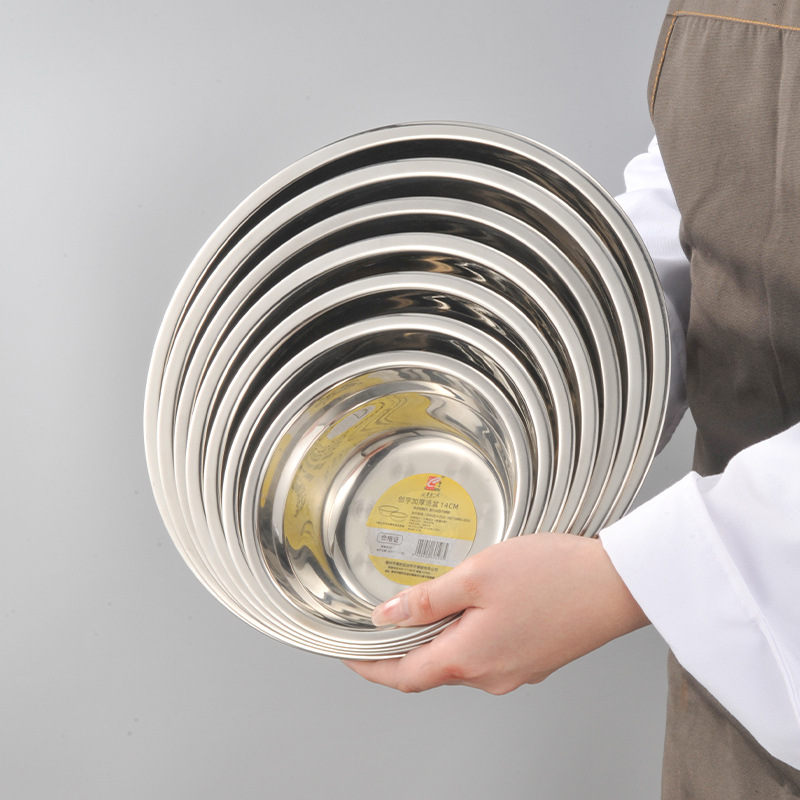 Tazón de acero inoxidable superventas en TikTok al por mayor, tazón multiusos para sopa de uso doméstico, tazón engrosado y profundo, tazón para lavar verduras en la cocina, tazón para batir huevos.
