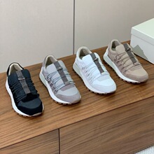 跨境高版新款松紧绑带抽绳麂皮厚底运动跑鞋拼色复古阿甘单