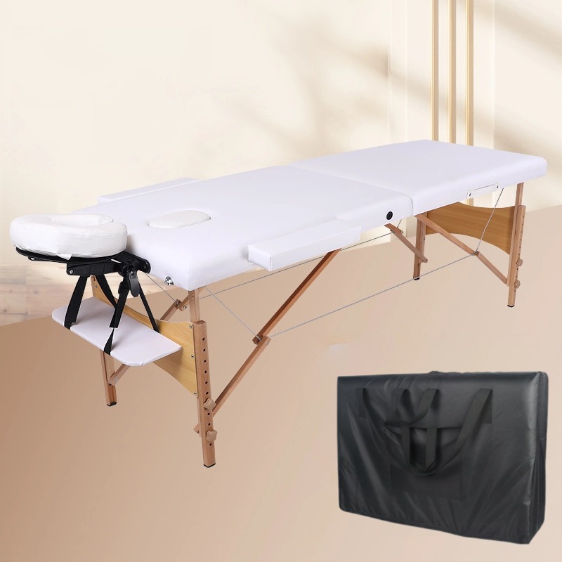 Camilla de Masaje Plegable de Madera, Ajustable en Altura, para Terapia China y Masajes