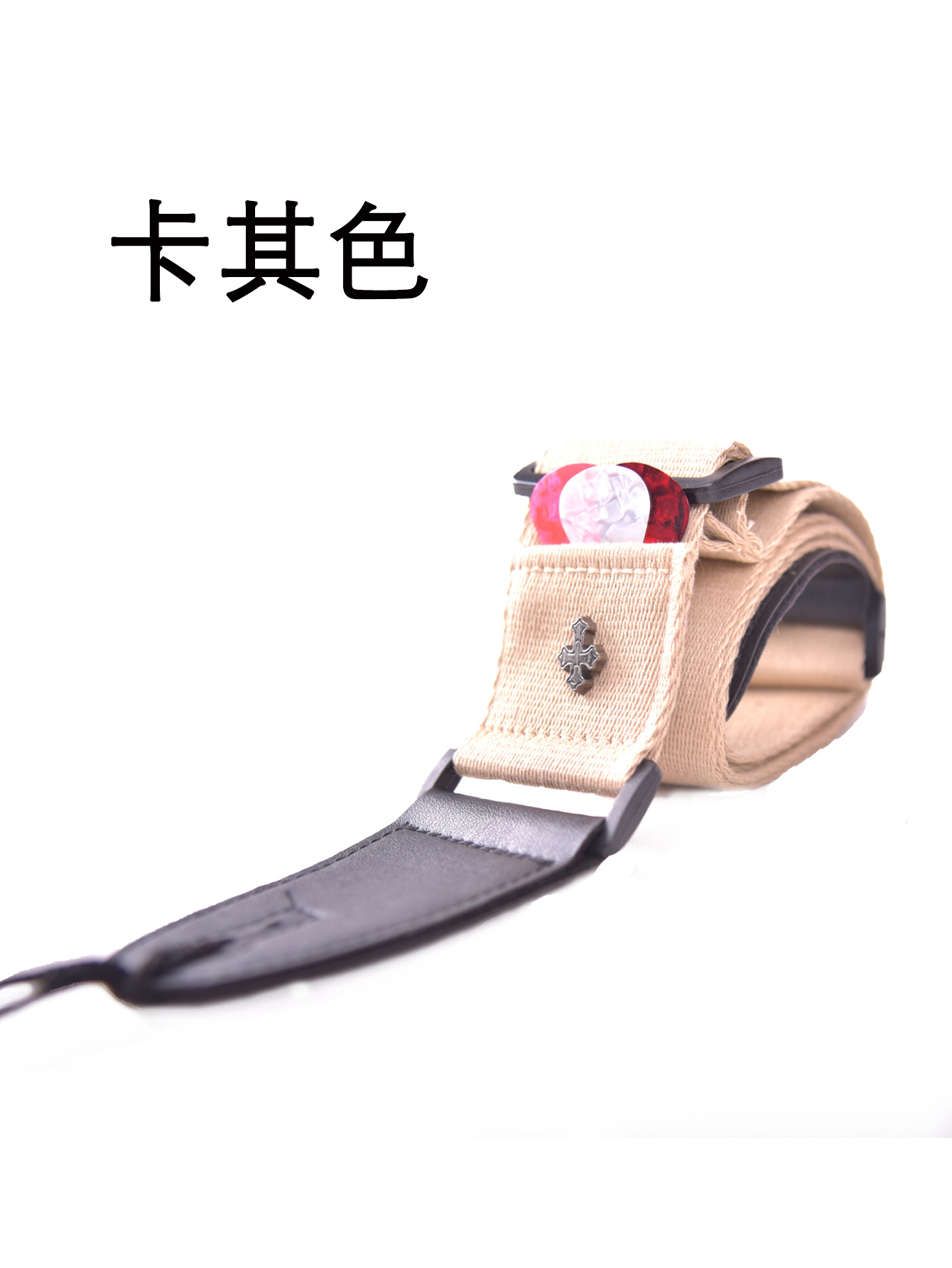 Personalidad, cinturón de guitarra de algodón cruzado, cinturón de bajo eléctrico, con bolsillo de palanca, fácil de usar