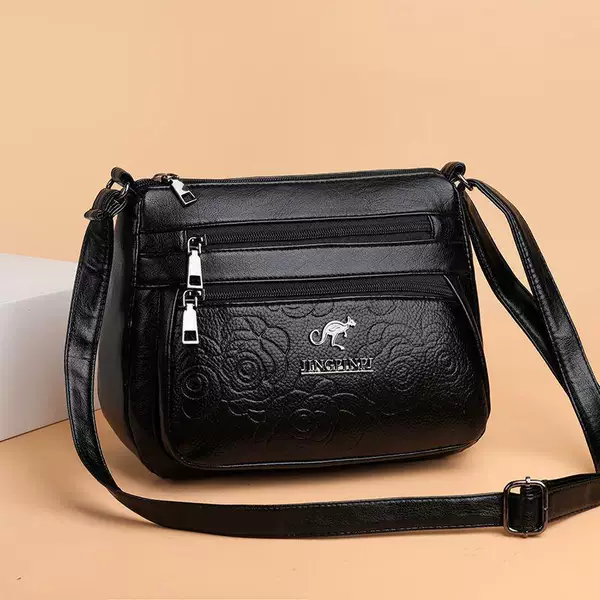 Manufacturer Wholesale Soft Leather Women's Bags, Mother's Travel Cross-Body Bags, Middle-Aged and Elderly Multi-Layered Shoulder Cross-Body Bags, Mother-In-Law Bags