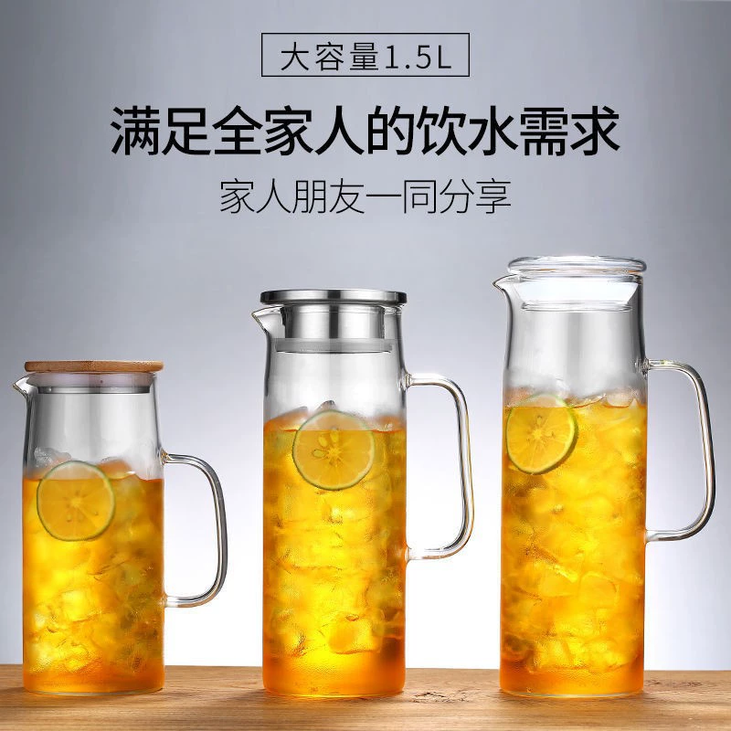 Explosion-proof capacious glass teapot, water glass, increased thickness