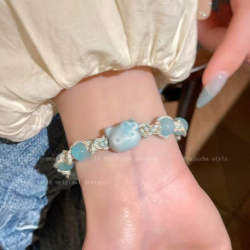 블루 세라믹 고양이