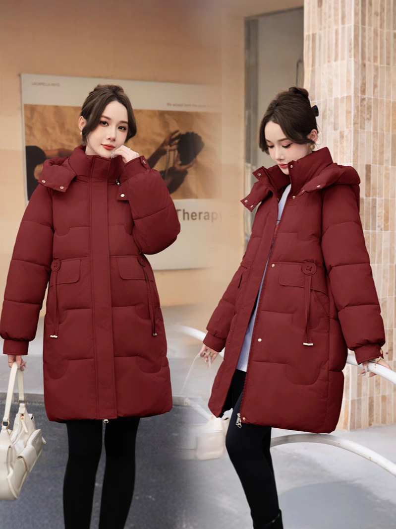 Águacate 2025, ropa de algodón coreana de invierno grande nuevo bolsillo grande, ropa de algodón suelta coreana de tamaño largo image 11