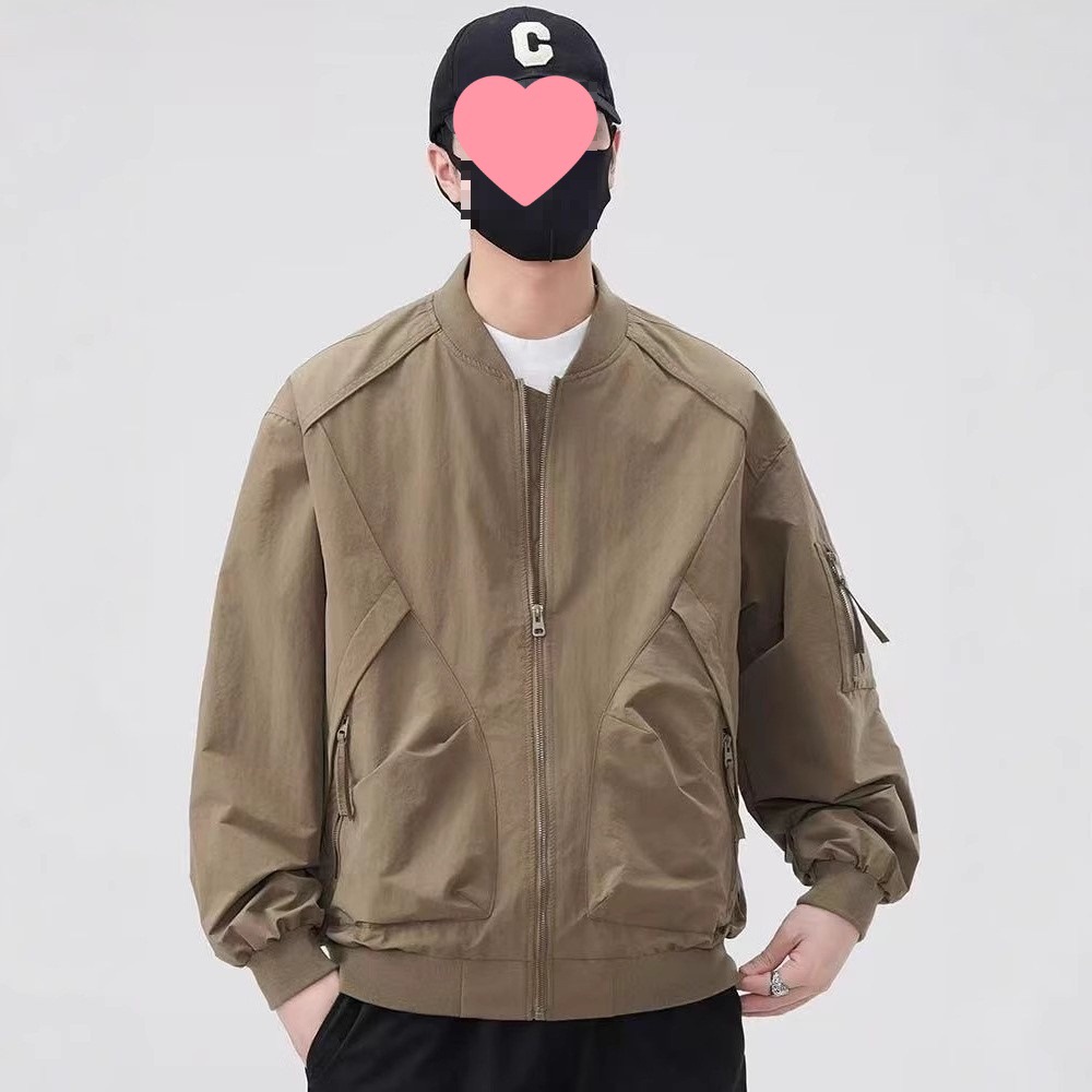 2025 Baseball Uniform Jacket Men's Spring and Summer New Fashion Brand Loose Casual Bomber Jacket Thin Work Top