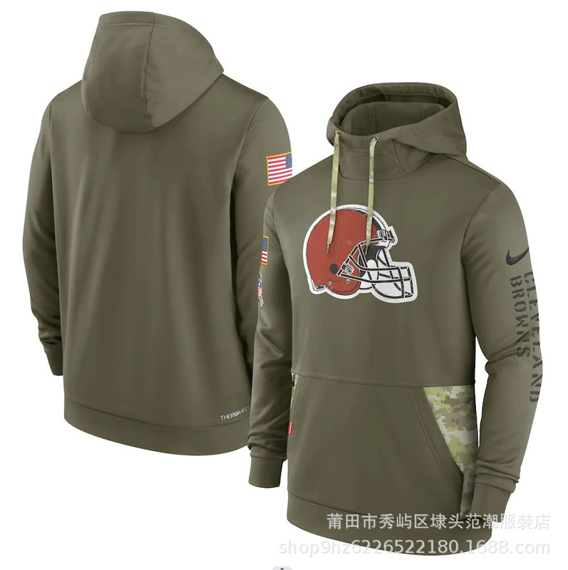 现货18军绿款nfl致敬版男士长袖卫衣运动健身连帽衫橄榄球运动|undefined