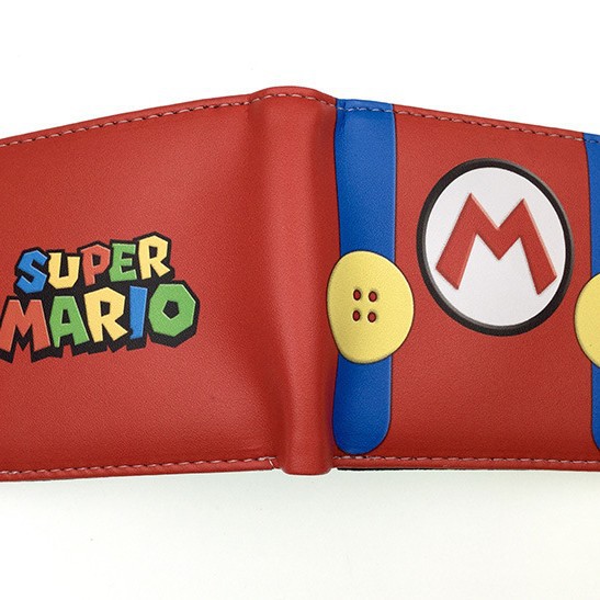 Nuevo Super Mary cartera corta Super Mario estudiante unisex pu cuero Snap cartera