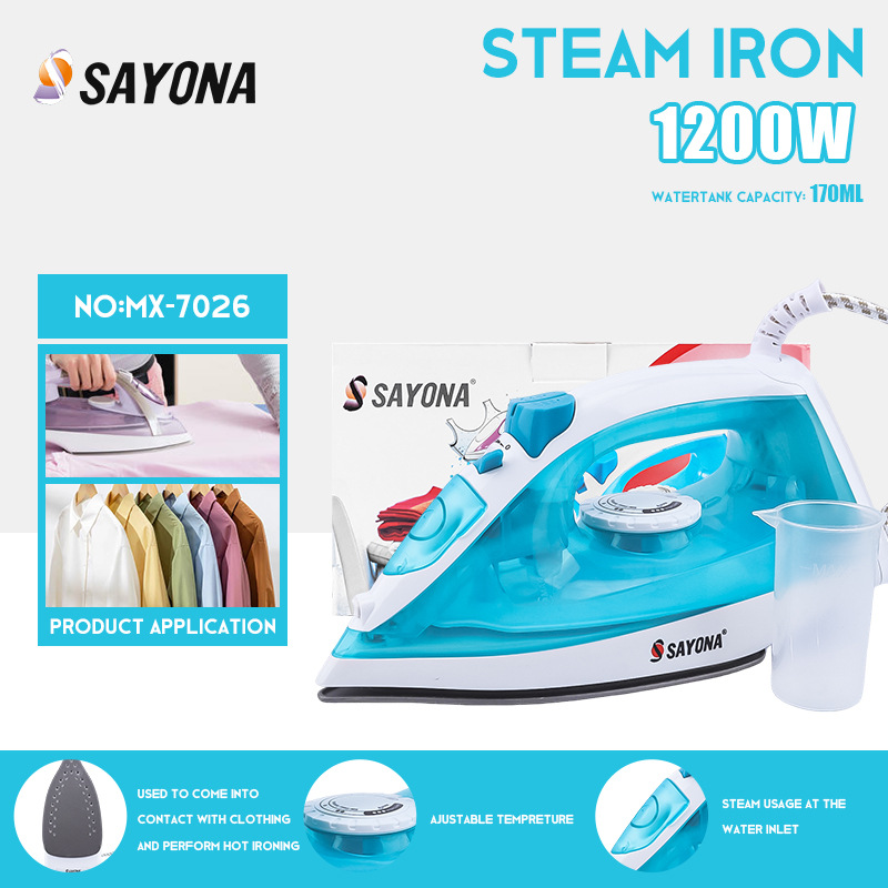 Sayona Cross-Border Household Steam Iron Handheld Steam Iron Travel Ironing Clothes Dry and Wet Electric Iron