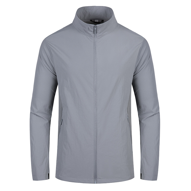 Spring and Summer New Style, Same Model as Zhaolong, Stand-Up Collar, Lightweight, Stretchy Windbreaker, Breathable Casual Sun Protection Clothing, Casual Men's Jacket