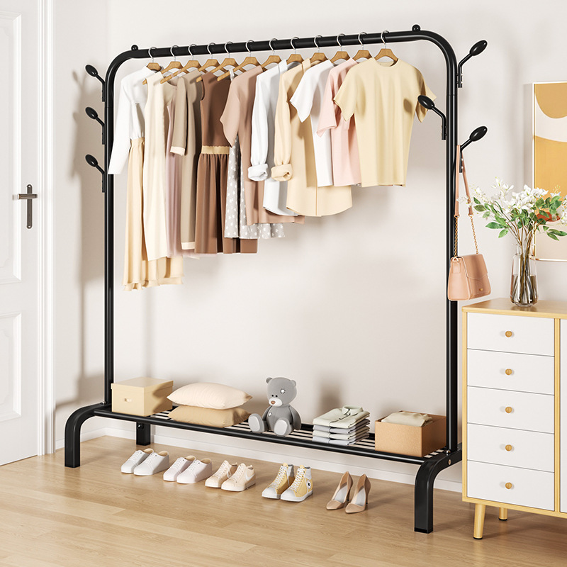 percha de ropa simple piso plegable balcón secado estante de ropa doméstico dormitorio doméstico varilla de secado plegable percha de ropa