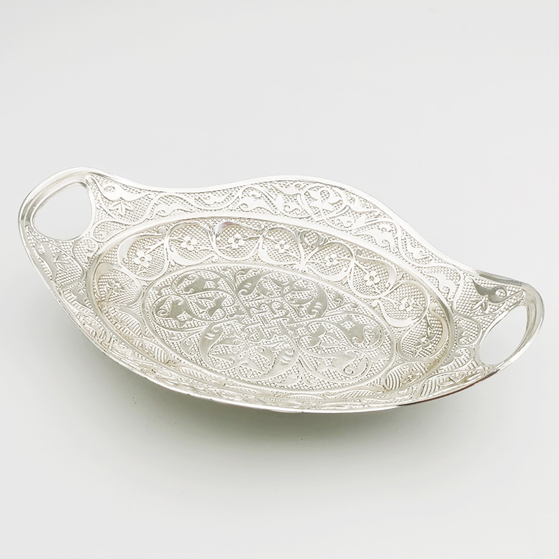 Metal creativo Pavo Real placa tuerca plato de fruta caramelo snack almacenamiento snack placa hogar sala de estar Placa de fruta seca Decoración