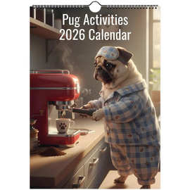 跨境Pug Calendar 2026 - Daily Activities巴哥太日历墙面挂历
