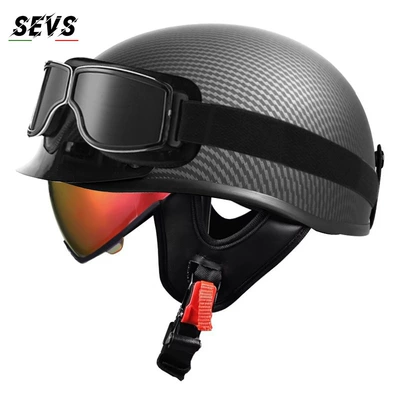 motorcycle helmet for men and, Motosiklet kaskı (dəbilqə) - yacarbon-aurora-red-mirror-square-retro-mirror-m